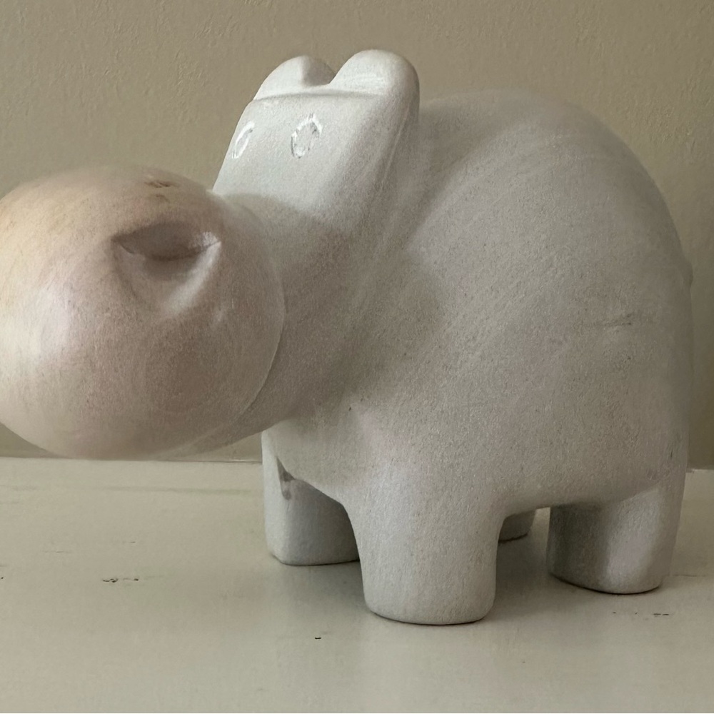 Elegant White Hippo heavy Sculpture